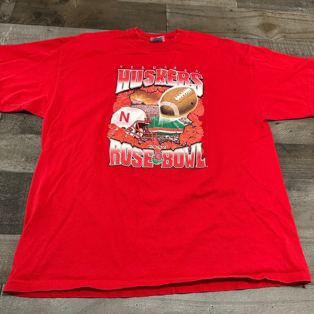 Knits 2002 Rose Bowl Nebraska Cornhuskers Y2k Vintage Red Shirt Size XL